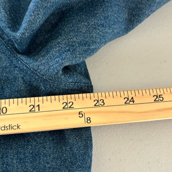 Tapestry Patch Women Shacket Size Large Vintage Cotton Floral Embroidered Denim - Picture 6 of 10